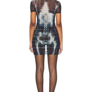 ** JEAN PAUL GAULTIER ** Squeletor Short Dress  X-Ray Print Bodycon Dress
